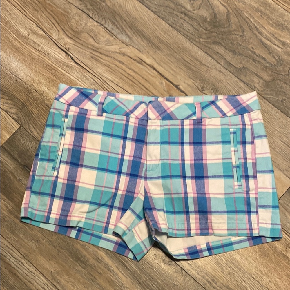 Plaid Women's Shorts in Blue and Pink